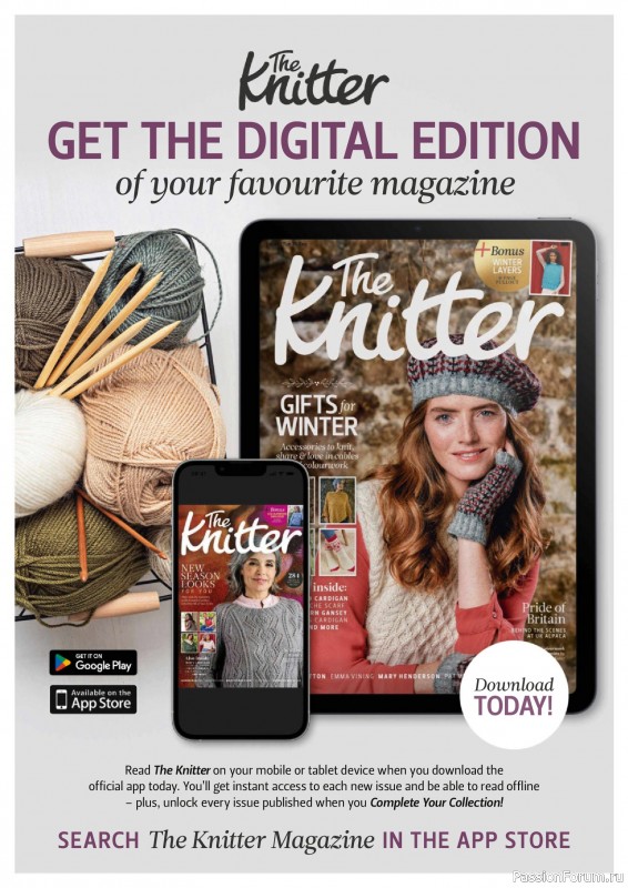 Вязаные проекты спицами в журнале «The Knitter №221 2025»