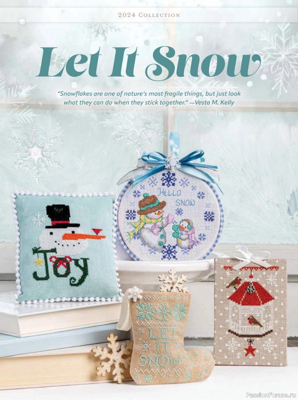 Коллекция вышивки в журнале «Just Cross Stitch - Christmas 2024»