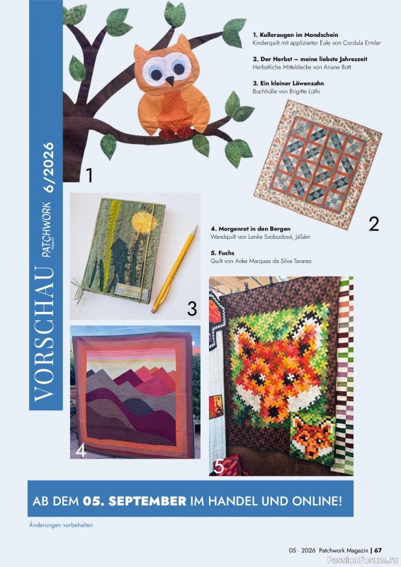 Коллекция проектов для рукодельниц в журнале &laquo;Patchwork das Magazin №5 2026&raquo;
