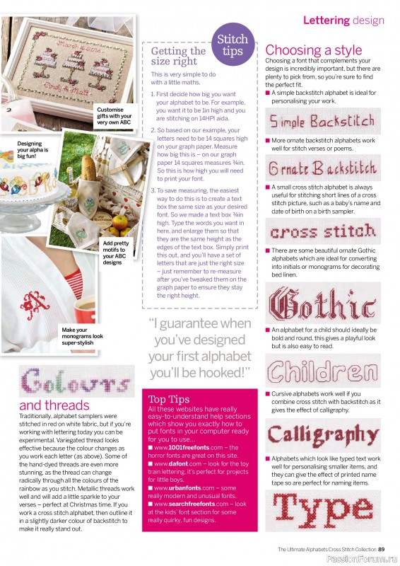 Коллекция вышивки в журнале «Cross Stitch Collection - The Ultimate Alphabets 2026»