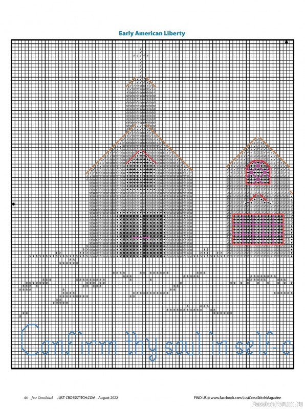 Коллекция вышивки в журнале «Just CrossStitch - August 2022»