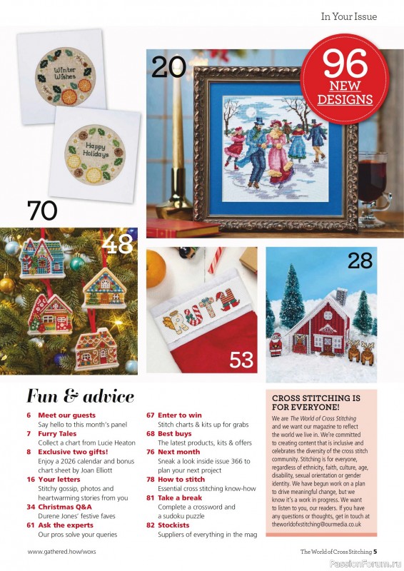 Коллекция вышивки в журнале «The World of Cross Stitching №365 2025»