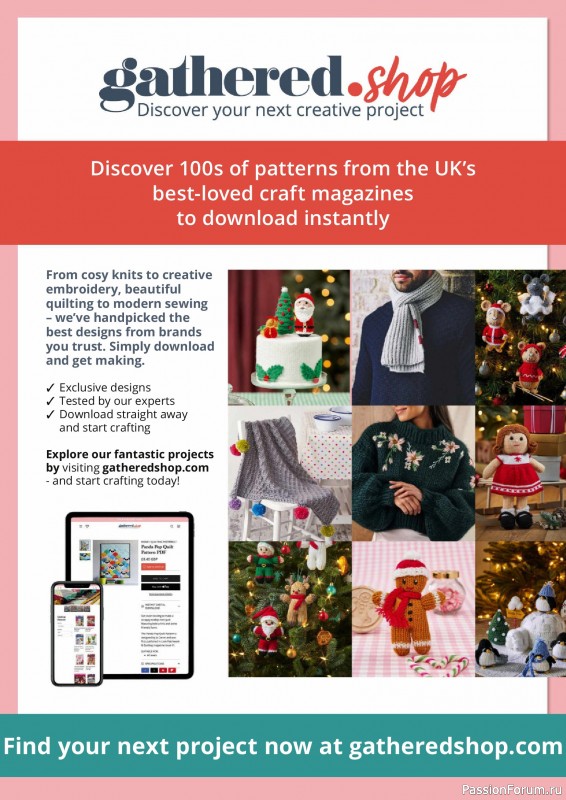 Вязаные проекты спицами в журнале «The Knitter №222 2025»