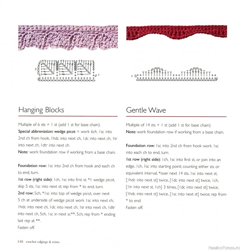 Вязаные проекты в книге &laquo;Crochet Edgings & Trims: 150 Stitches&raquo;.