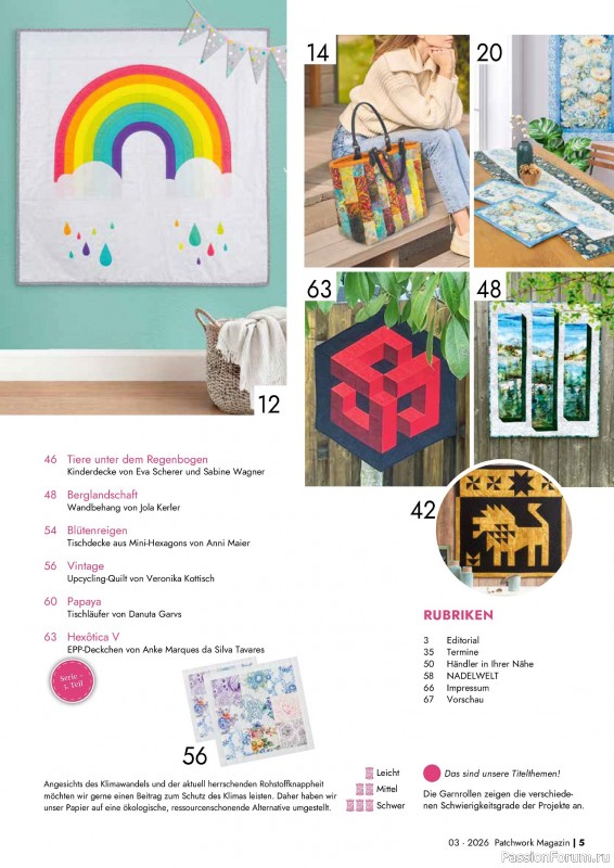 Коллекция проектов для рукодельниц в журнале &laquo;Patchwork das Magazin №3 2026&raquo;