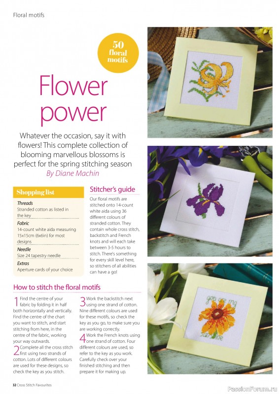 Коллекция вышивки в журнале «Cross Stitch Favourites - Flowers 2026»