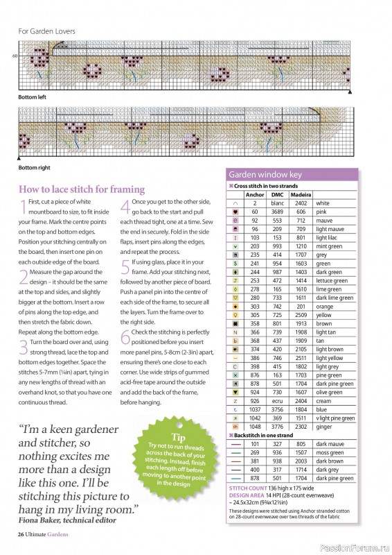 Коллекция вышивки в журнале «Ultimate Cross Stitch Gardens 2026»