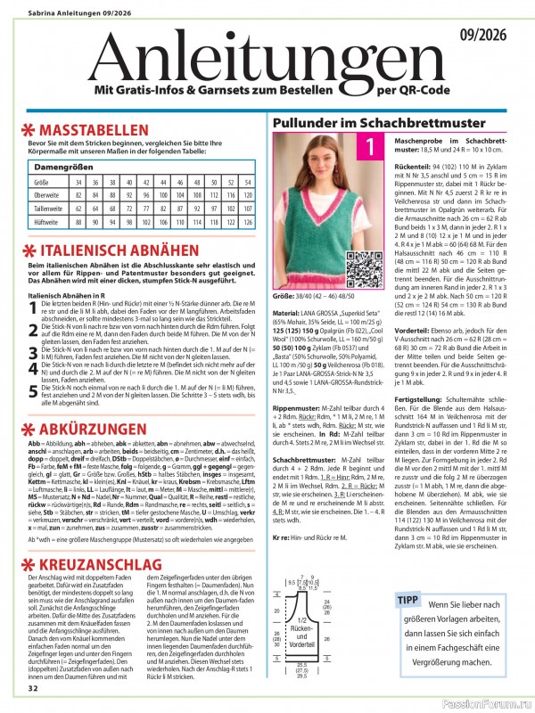 Вязаные модели в журнале &laquo;Sabrina №9 2026 German&raquo;