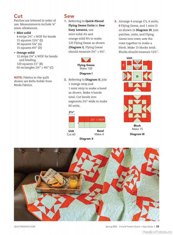 Коллекция проектов для рукодельниц в журнале &laquo;Quick+Easy Quilts - Spring 2026&raquo;
