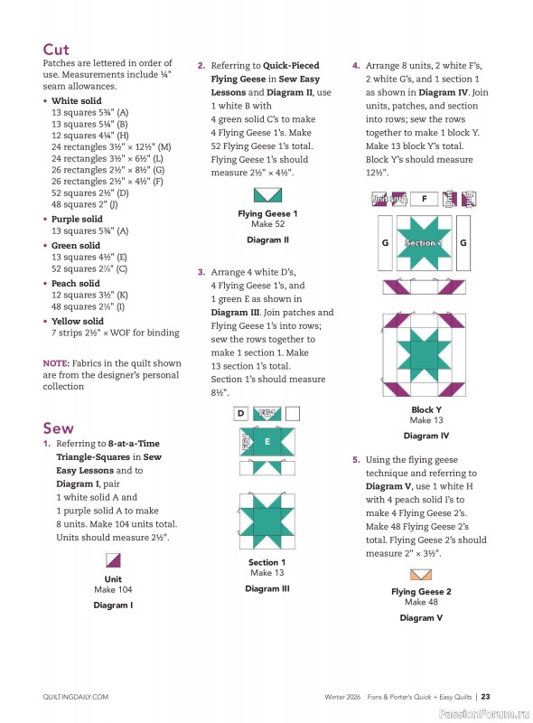 Коллекция проектов для рукодельниц в журнале &laquo;Quick+Easy Quilts - Winter 2026&raquo;
