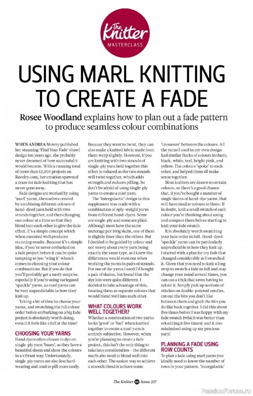 Вязаные проекты спицами в журнале «The Knitter №227 2026»