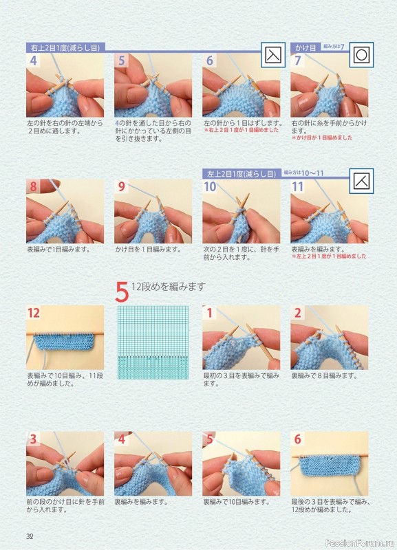 Вязаные проекты в книге «A ball in a Stick Needle for Motif Knit»