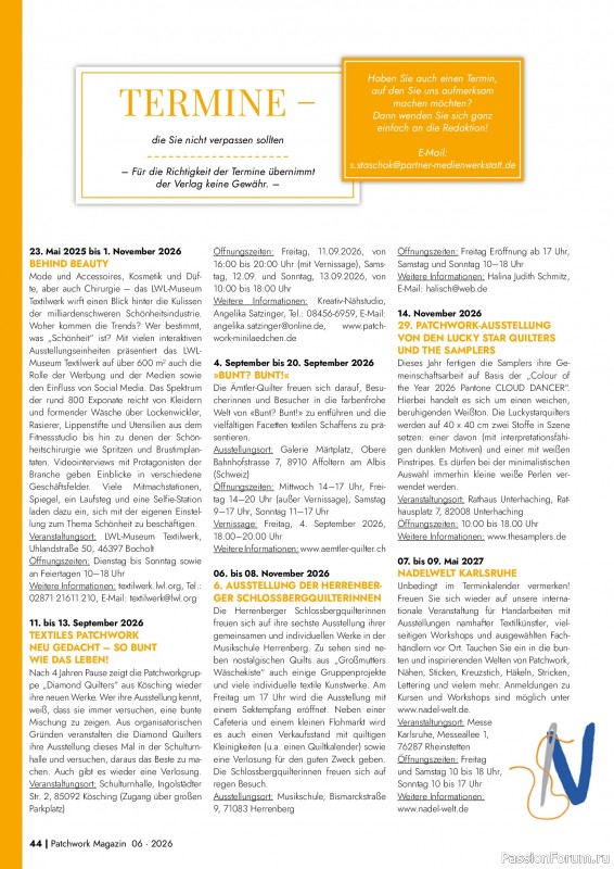 Коллекция проектов для рукодельниц в журнале &laquo;Patchwork Magazin №6 2026&raquo;