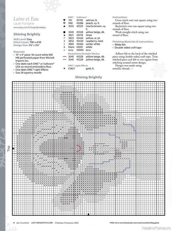 Коллекция вышивки в журнале «Just CrossStitch - Christmas Ornaments 2022»