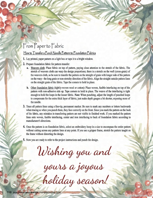 Коллекция вышивки в журнале «Punch Needle & Primitive Stitcher - Winter 2025»