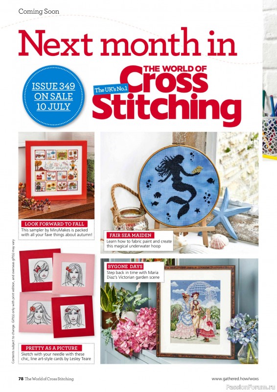Коллекция вышивки в журнале «The World of Cross Stitching - August 2024»