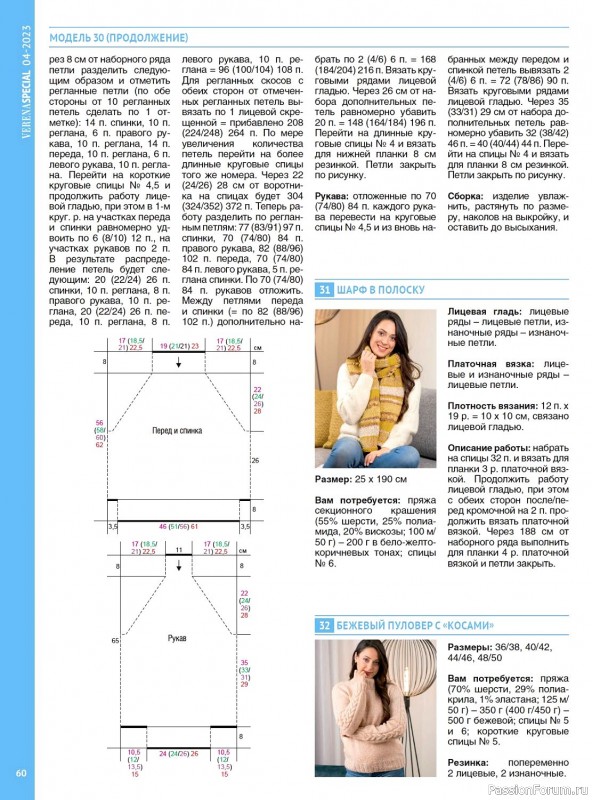 Вязаные модели в журнале «Модное вязание №4 2023»