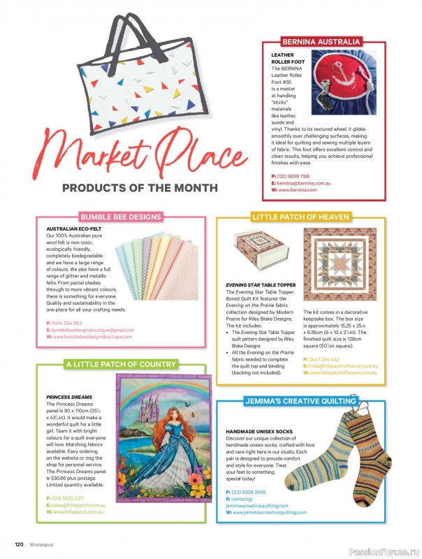 Коллекция проектов для рукодельниц в журнале &laquo;Australian Homespun - February-March 2026&raquo;