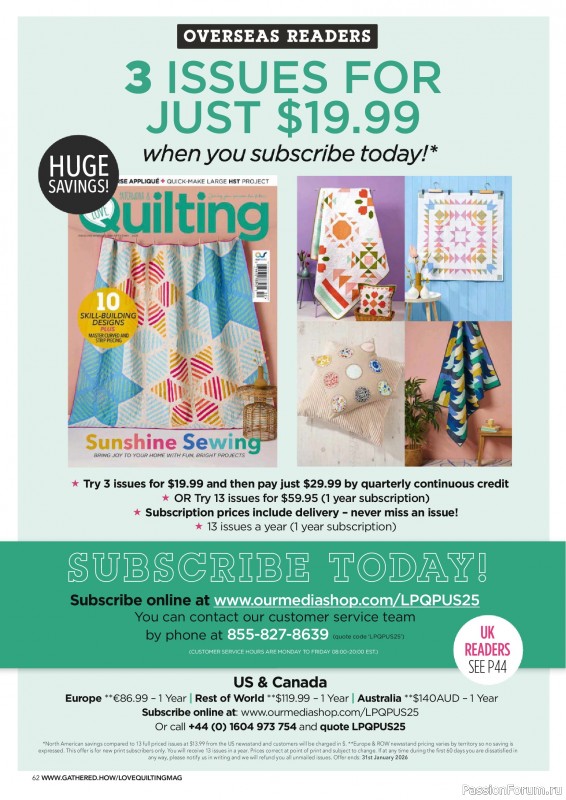 Коллекция проектов для рукодельниц в журнале «Love Patchwork & Quilting №153 2025»