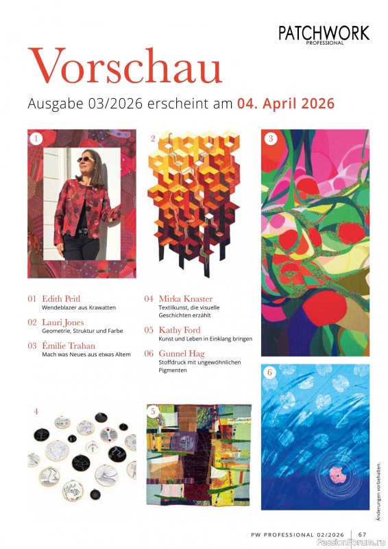 Коллекция проектов для рукодельниц в журнале &laquo;Patchwork Professional №2 2025&raquo;