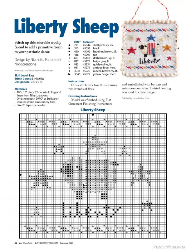 Коллекция вышивки в журнале «Just CrossStitch - Summer 2024»