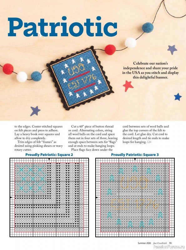 Коллекция вышивки в журнале &laquo;Just CrossStitch - Summer 2026&raquo;