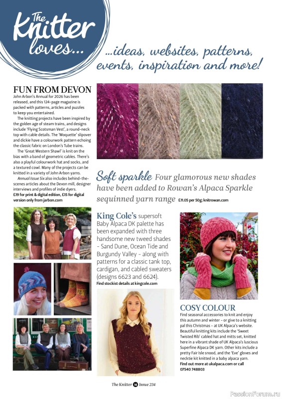 Вязаные проекты спицами в журнале &laquo;The Knitter №234 2026&raquo;