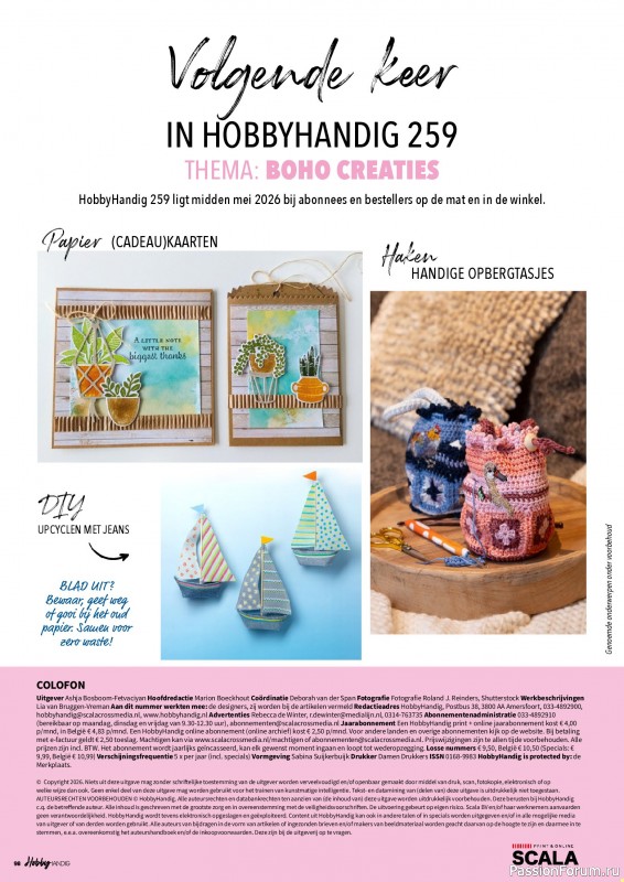 Коллекция проектов для рукодельниц в журнале &laquo;HobbyHandig №258 2026&raquo;