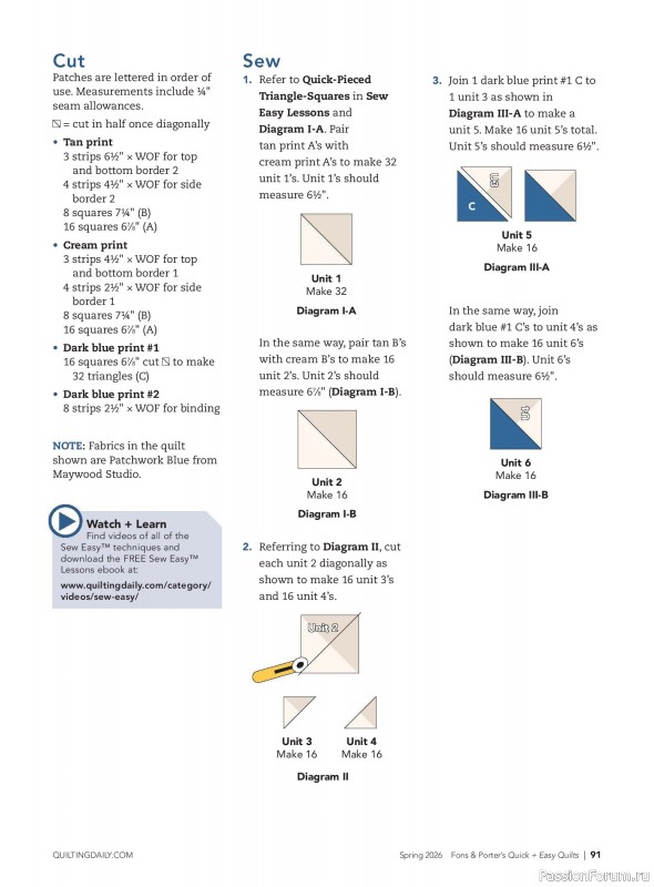 Коллекция проектов для рукодельниц в журнале &laquo;Quick+Easy Quilts - Spring 2026&raquo;