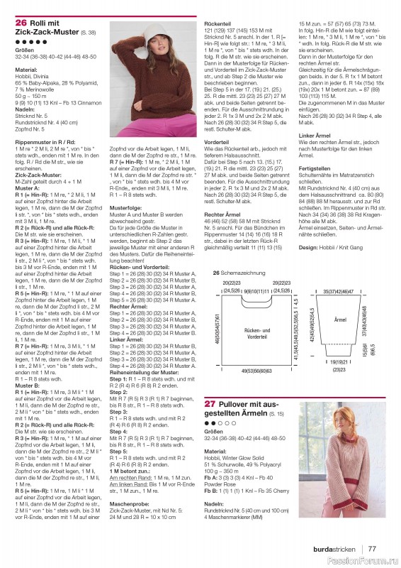 Вязаные модели в журнале «Burda Stricken №1 2025»