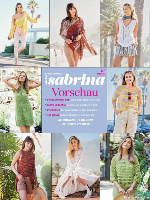 Вязаные модели в журнале «Sabrina №6 2022 Germany»