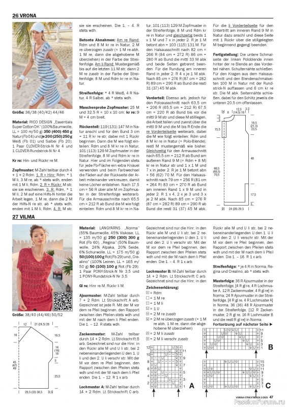 Вязаные модели в журнале «Verena Stricktrends №2 2025»