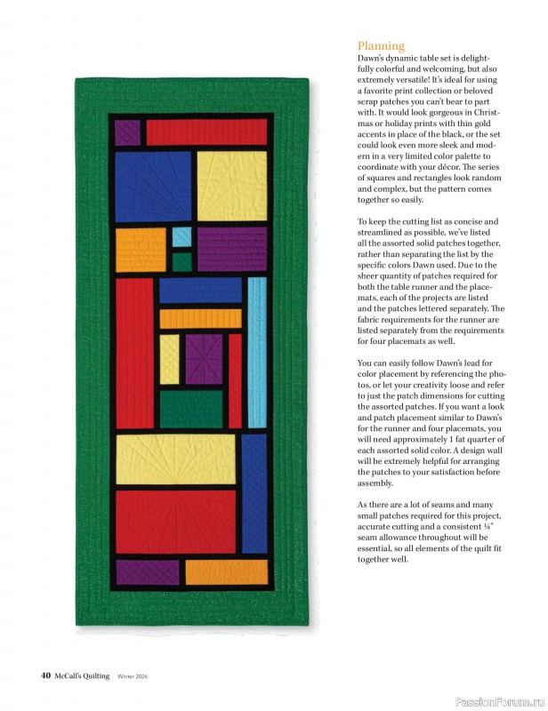 Коллекция проектов для рукодельниц в журнале «McCall's Quilting - Winter 2026»