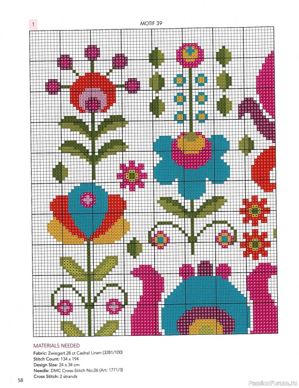 Коллекция вышивки в книге &laquo;Floral Folk Art in Cross Stitch&raquo;