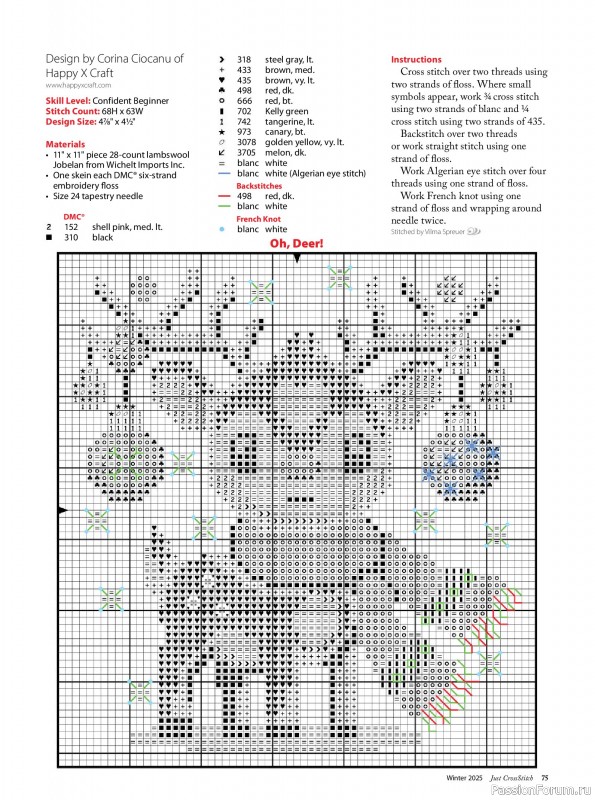 Коллекция вышивки в журнале «Just CrossStitch - Winter 2025»