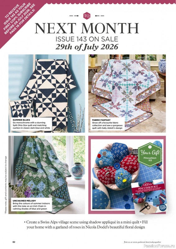 Коллекция проектов для рукодельниц в журнале «Todays Quilter №142 2026»