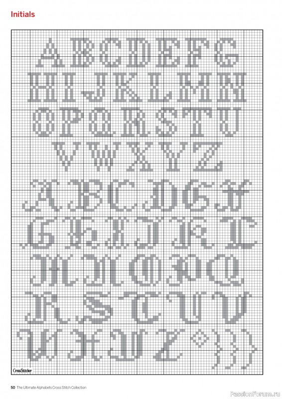 Коллекция вышивки в журнале «Cross Stitch Collection - The Ultimate Alphabets 2026»