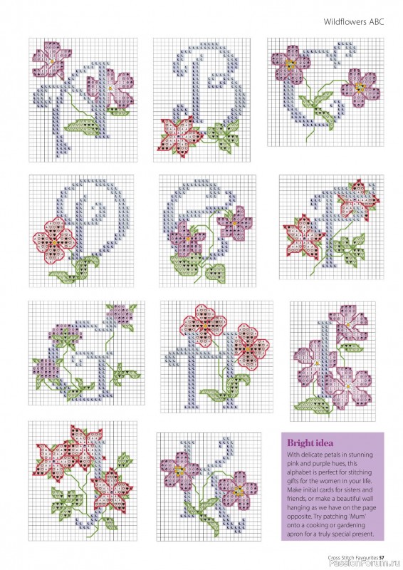 Коллекция вышивки в журнале «Cross Stitch Favourites - Flowers 2026»