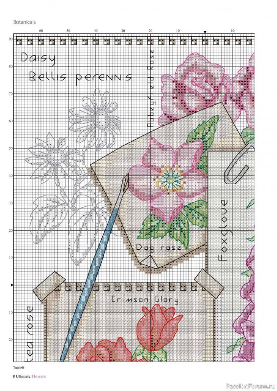 Коллекция вышивки в журнале «Ultimate CrossStitch Flowers - 2025»
