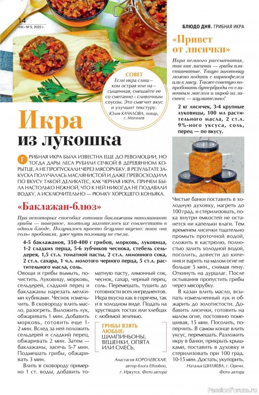 Коллекция кулинарных рецептов в журнале «Наша кухня №9 2025»
