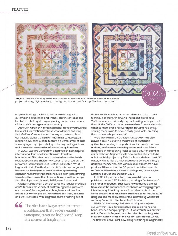 Коллекция проектов для рукодельниц в журнале «Quilters Companion №134 2025»