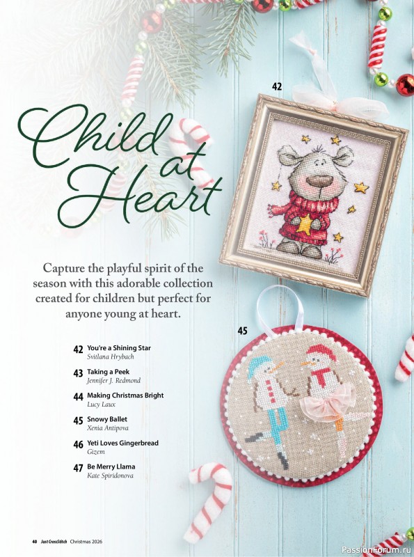 Коллекция вышивки в журнале «Just CrossStitch - Christmas 2026»