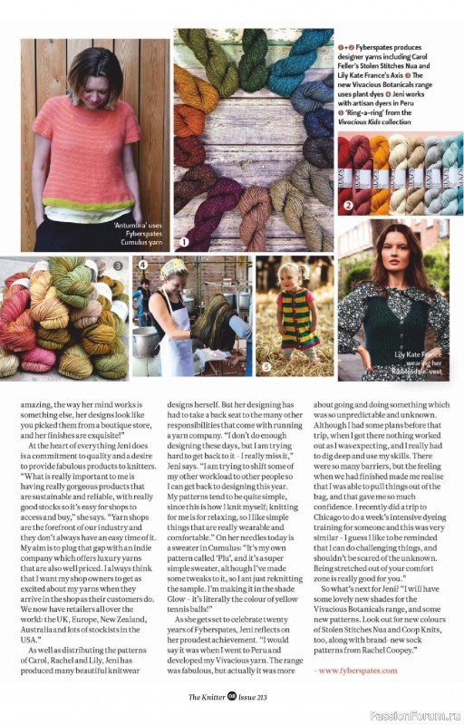 Вязаные проекты спицами в журнале «The Knitter №213 2025»