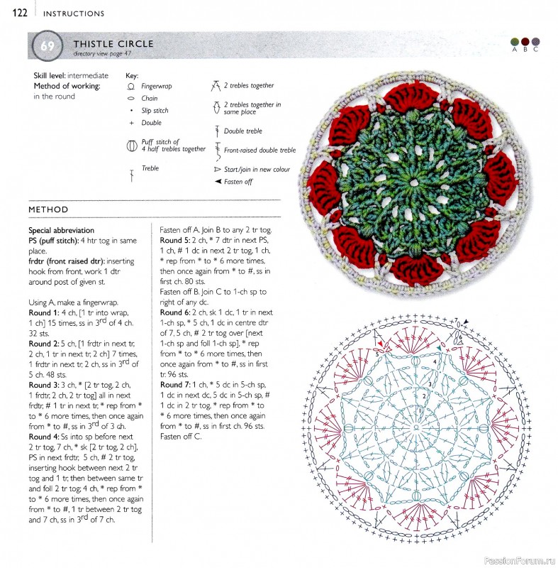 Вязаные проекты в книге «75 Crocheted Floral Blocks». Часть 2.