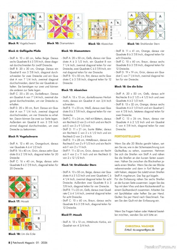 Коллекция проектов для рукодельниц в журнале «Patchwork das Magazin №1 2026»