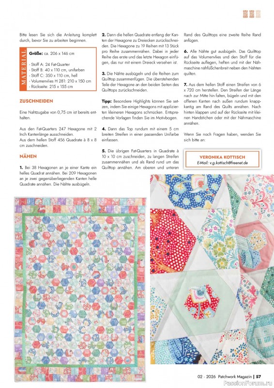 Коллекция проектов для рукодельниц в журнале &laquo;Patchwork das Magazin №2 2026&raquo;