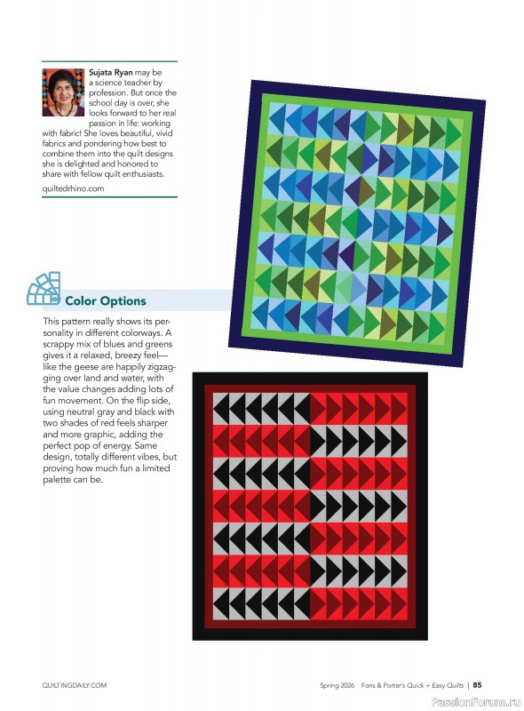 Коллекция проектов для рукодельниц в журнале &laquo;Quick+Easy Quilts - Spring 2026&raquo;