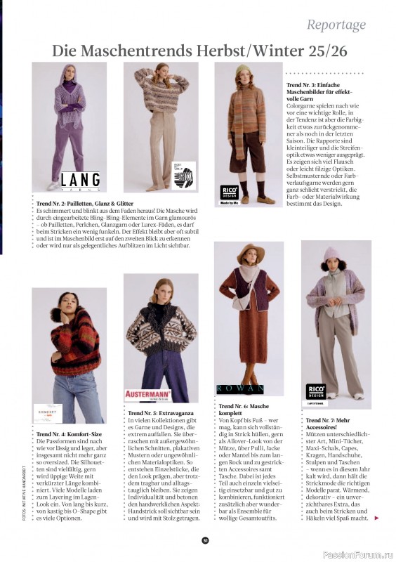Вязаные проекты спицами в журнале «The Knitter №77 2025 Germany»