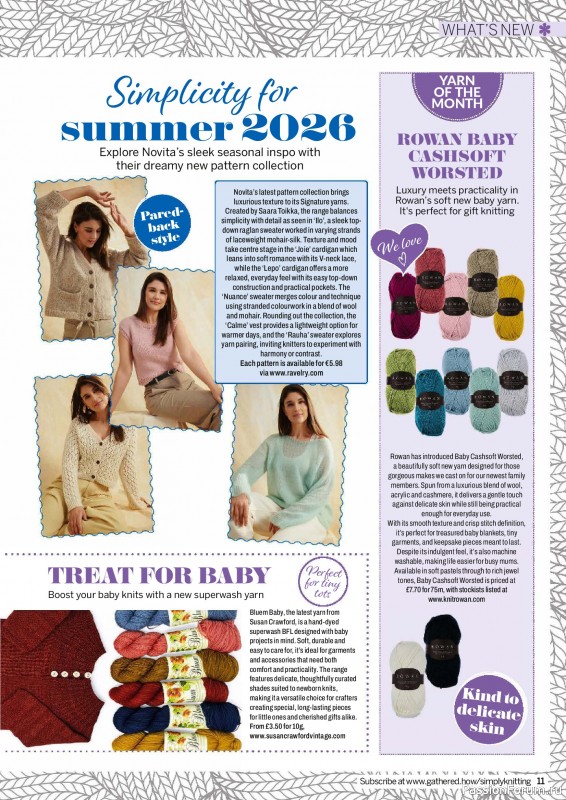 Вязаные проекты в журнале «Simply Knitting №279 2026»
