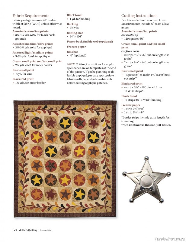 Коллекция проектов для рукодельниц в журнале &laquo;McCall's Quilting - Summer 2026&raquo;